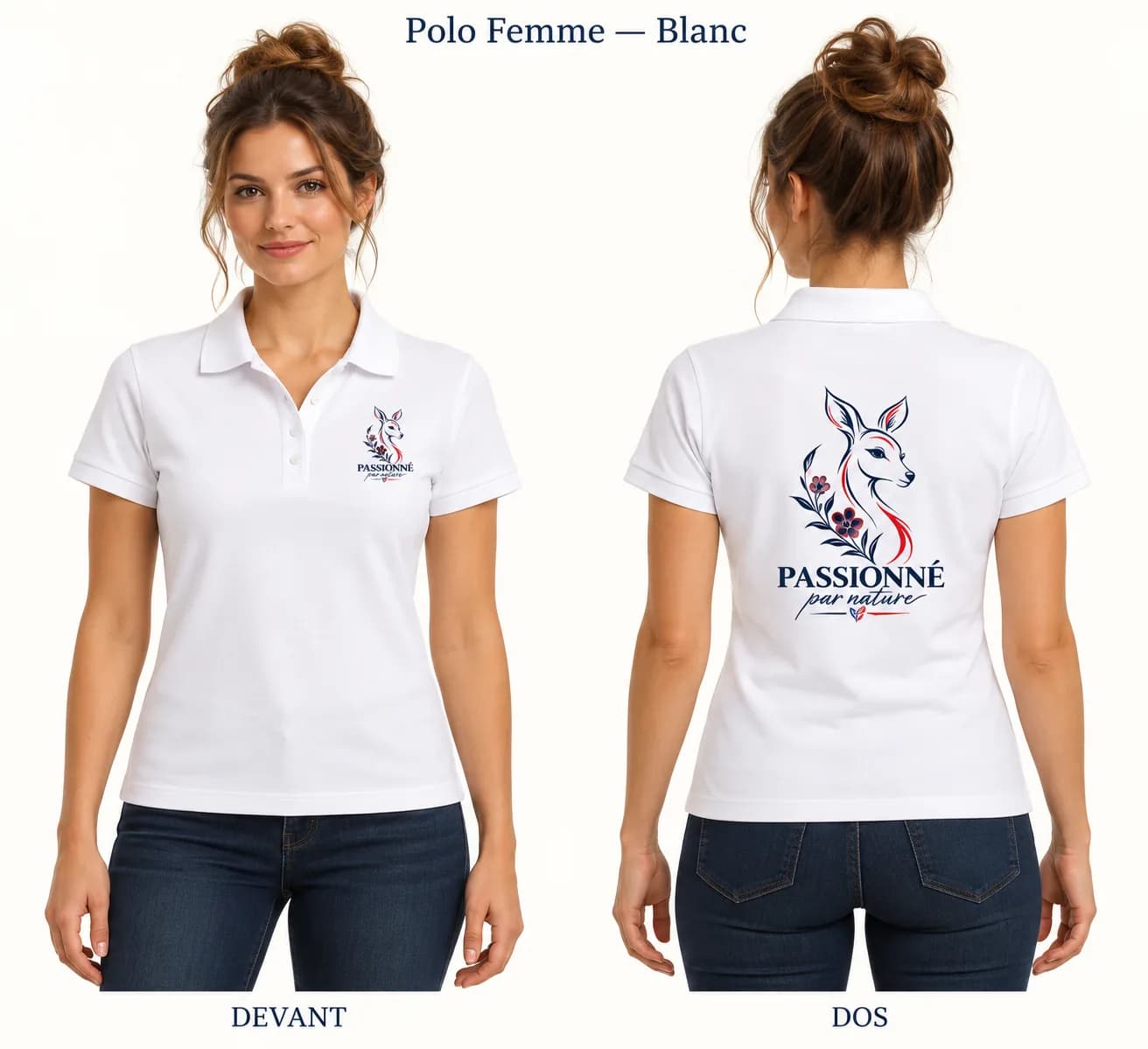 Polo Femme Biche — Blanc