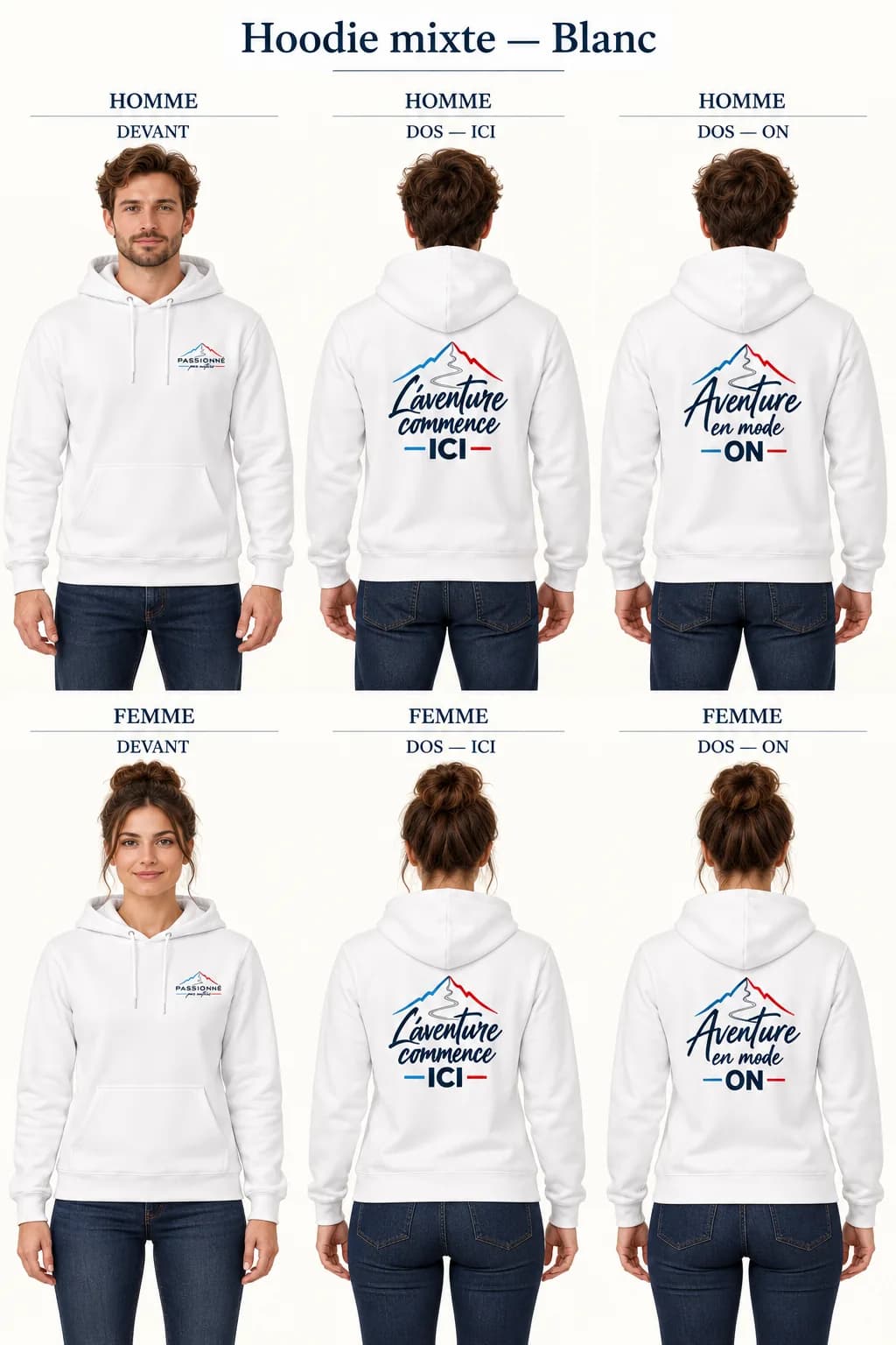 Hoodie Mixte Nature — Blanc