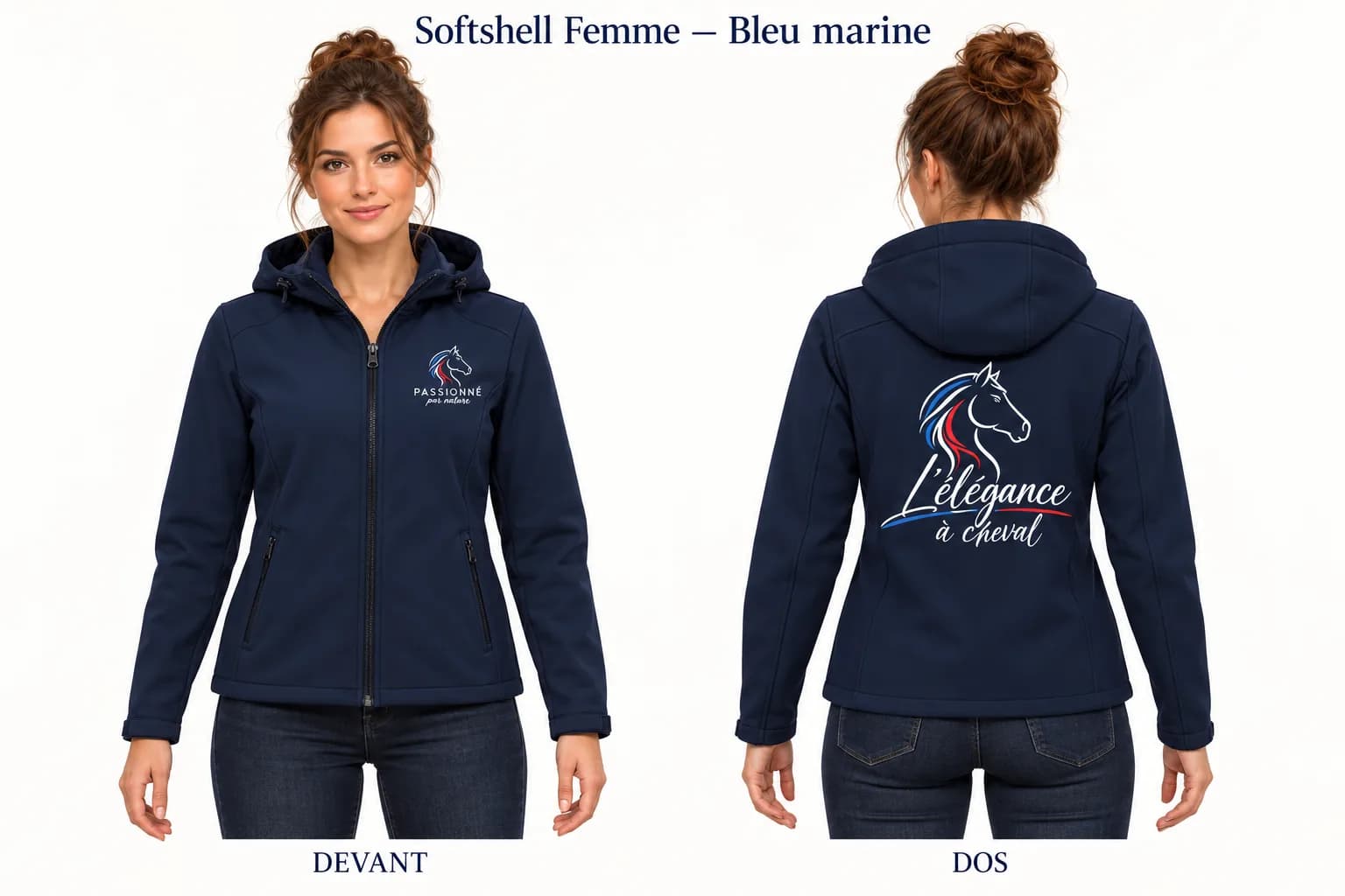 Softshell Femme Équitation — Bleu marine